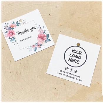 

Double Sided Card Stock White Matte Thank You Notes/Tags, wedding favor tags, baby shower favor tags, tags for handmade items