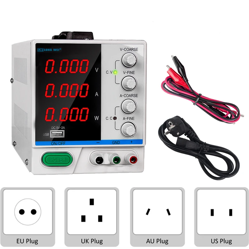 

Adjustable source Laboratory DC Power Supply Adjustable USB 30V 10A Charging Repair Switching Regulated Power Supply