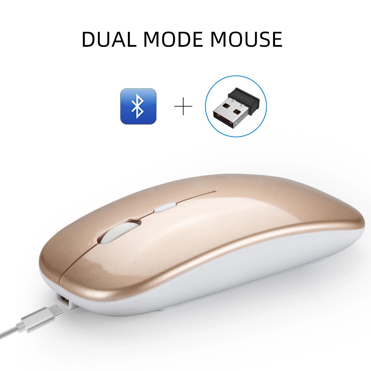 

New dual-mode Bluetooth mouse 2.4G wireless mouse mute ultra-thin notebook desktop office mouse