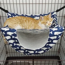 

Cage Hanging Pet Bed Double Layer Cat Hammock for Kitten Puppy Rabbits Ferrets Sugar Glider Cat Hammocks Perch Sleep Bag