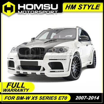 

HM style FRP Car Body Kit Front Rear Bumper Side Skirts Wheel Eyebrows Exhaust Pipes For BM-W X5 Series E70 2011-201433