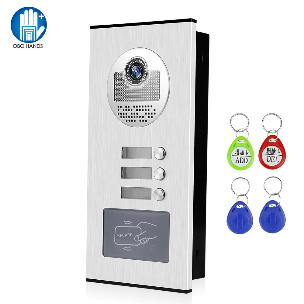 RFID Video Door Phone Doorbell Camera Outdoor Call Panel Keyfobs Unlock for Low-rise Building Multi 2/ 3/ 4/ 6 Apartments | Безопасность