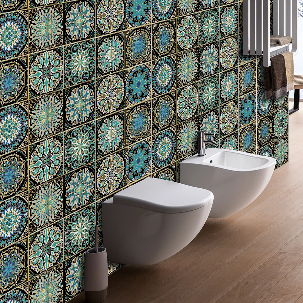 32 Pcs Mirror Tiles Self Adhesive Back Square Bathroom Wall Stickers Mosaic, Size: 5.91 x 5.91