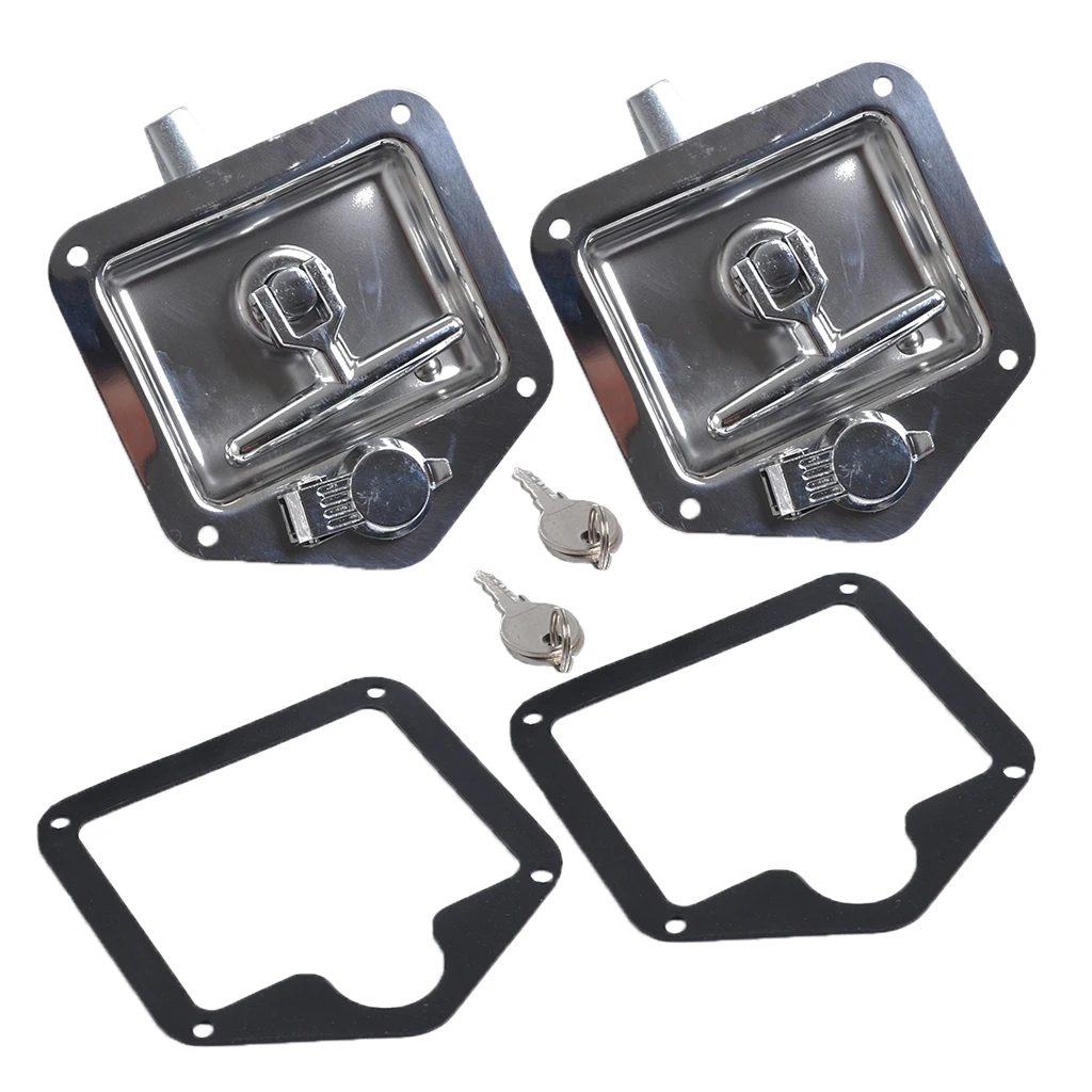 2X Folding T Handle Lock Stainless Steel Truck Toolbox Latch Kit