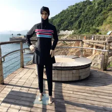 M Мусульманский купальник для мусульман, Женский скромный хиджаб, плюс размер, одежда для плавания, купальный костюм, пляжный купальник с полным покрытием