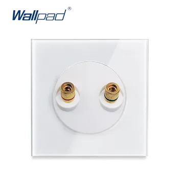 

2 Audio Socket Wallpad Crystal Glass Panel Wall Power Socket Outlet Grounded With Child Protective Lock