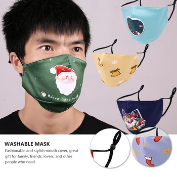 

4Pcs Christmas Mouth Cover Merry Christmas Face Cover Face Mask (Mixed Style)