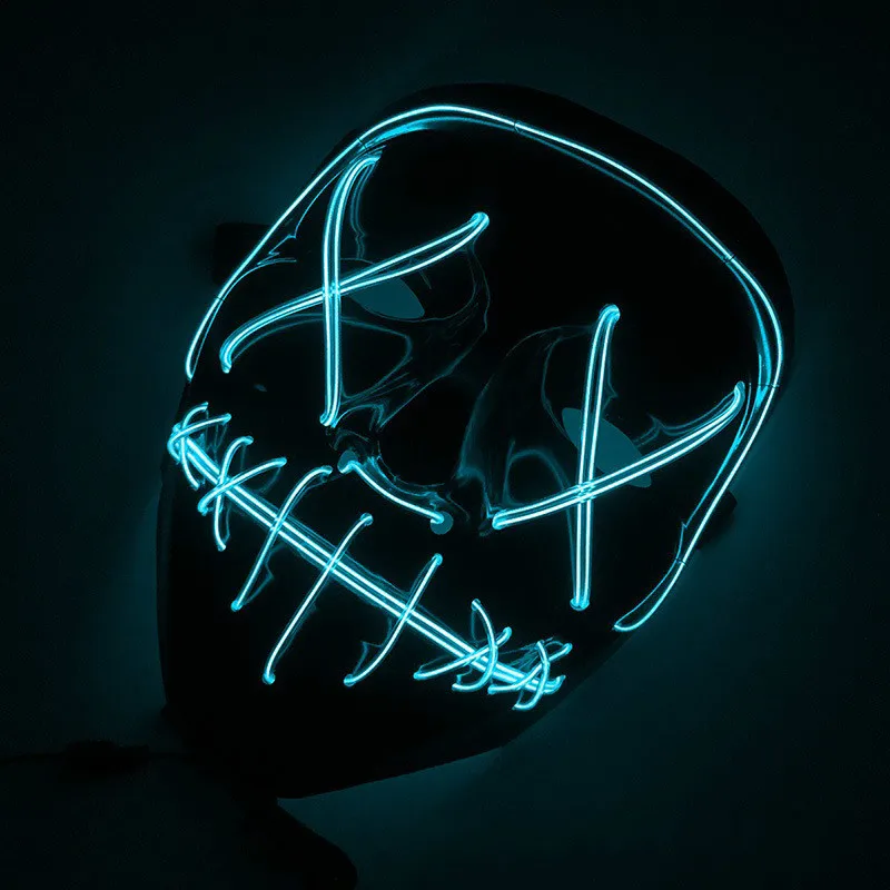 Halloween Led Maschera A Luce Fredda Deadpool Light Up Mask Party Horror Nero Maschere Divertenti Festival Forniture Per Costumi Cosplay