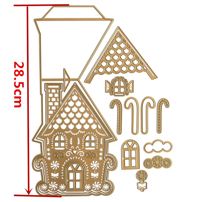 Нежный 3D рождественский дом набор крыша окно костыль облако металлические режущие штампы для DIY Скрапбукинг альбом тиснение высечки