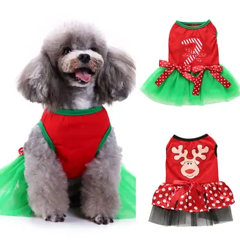 

Lovely Pet Cat Princess Dresses for Small Dog Bowknot Mesh Dog Clothing Cosplay Cat Costume Christmas Dress Up Skirt Dog Dress