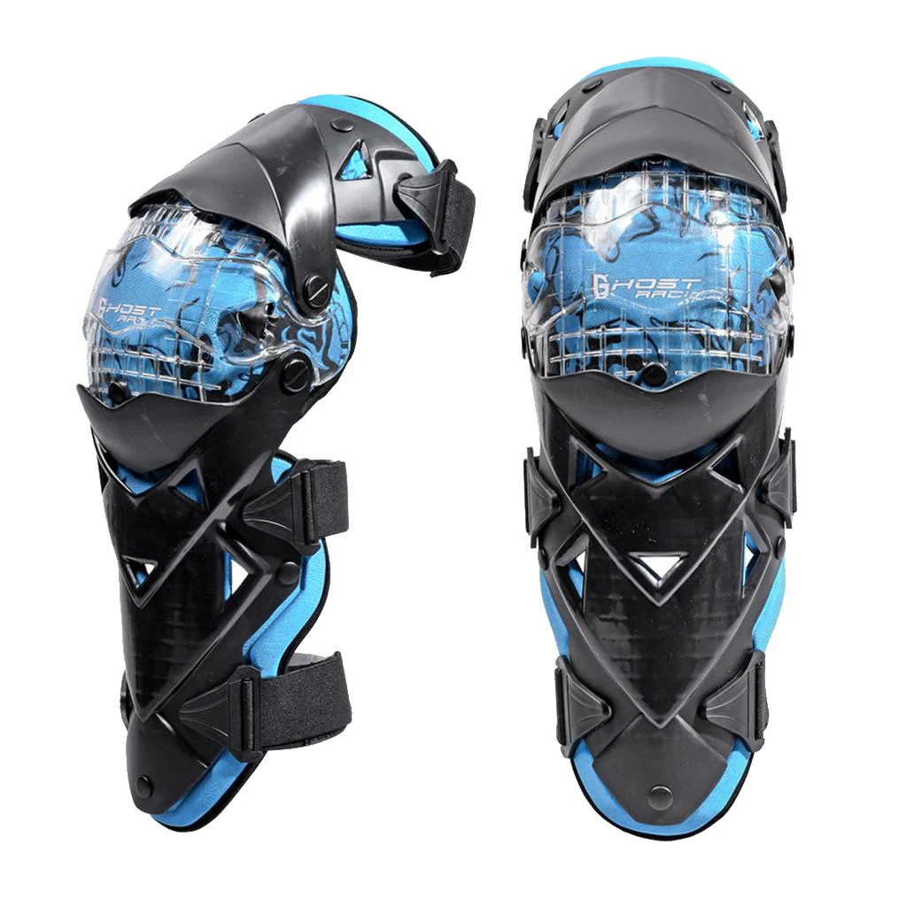 1 пара 45 см мотоциклетные наколенники защитные наколенники снаряжение для футбола, баскетбола, катания на коньках - Цвет: Синий