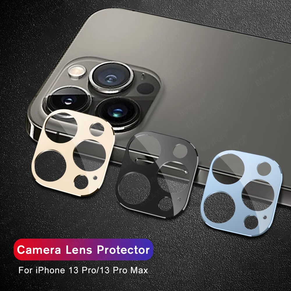 Цветной чехол из закаленного стекла для объектива камеры iphone 13 pro max защитная