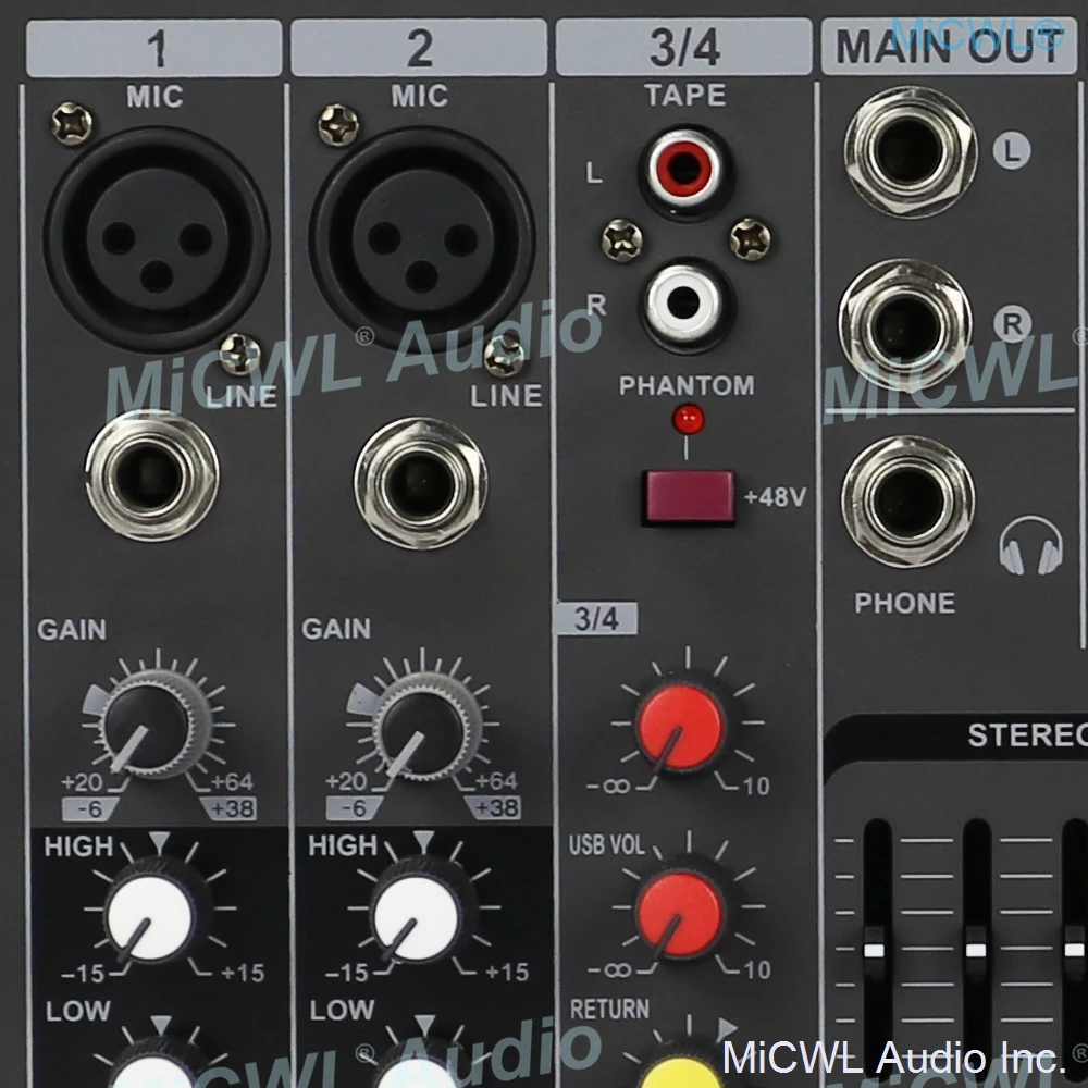 400W Power Amplifier 4 Channel Mixer Stereo Sound