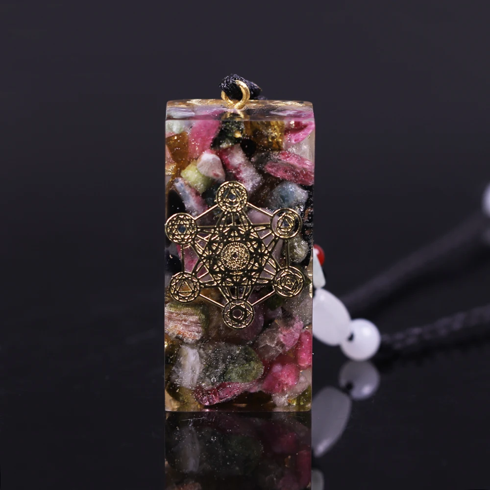 Orgonite кулон натуральное ожерелье из турмалина энергетическое исцеление для йоги