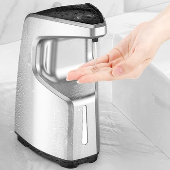 

450ml Automatic Soap Dispenser Office Kitchen Adjustable Hand Washing Countertop Touch Free Battery Operated ABS Volume Control