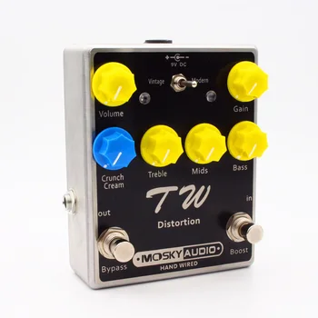 

TW Distortion Guitar Effect Pedal Fine-quality with Capacitors Resistors IC Three Band EQ Guitar Effects Guitars Accessory