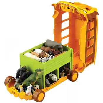 

Children'S Bus Adventure Journey Scene 12 Animal Model Lion Toy Storage Box Set To Improve Children'S Intelligence