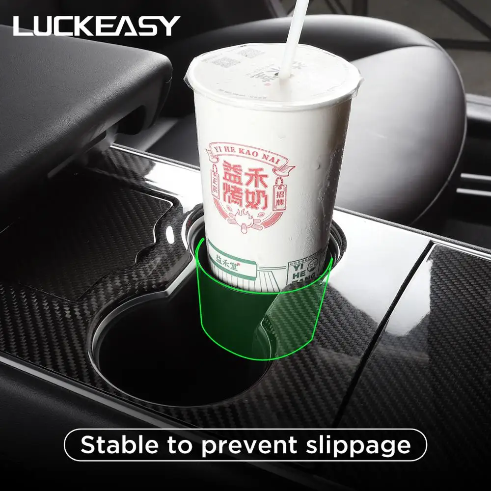 LUCKEASY Portable Car Cup Stand For Tesla Model 3 2017-2022 Separate multi-function cup holder Styling Drink | Автомобили и