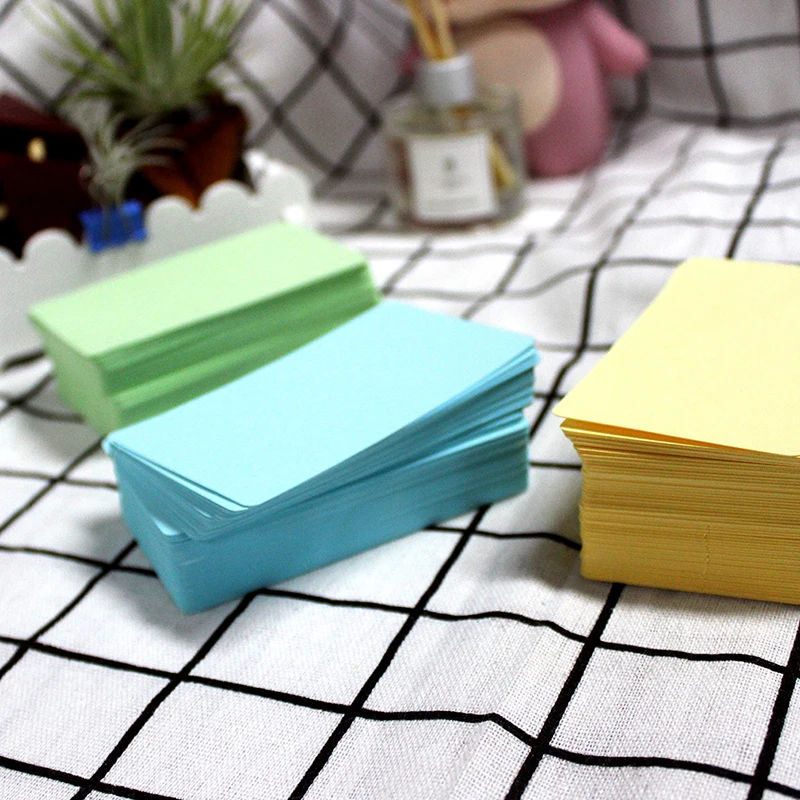  100 Pcs Message Memo Party Gift Thank You Cards Label Bookmarks Learning Cards Kraft Paper Card Bus - 4.00019E+12