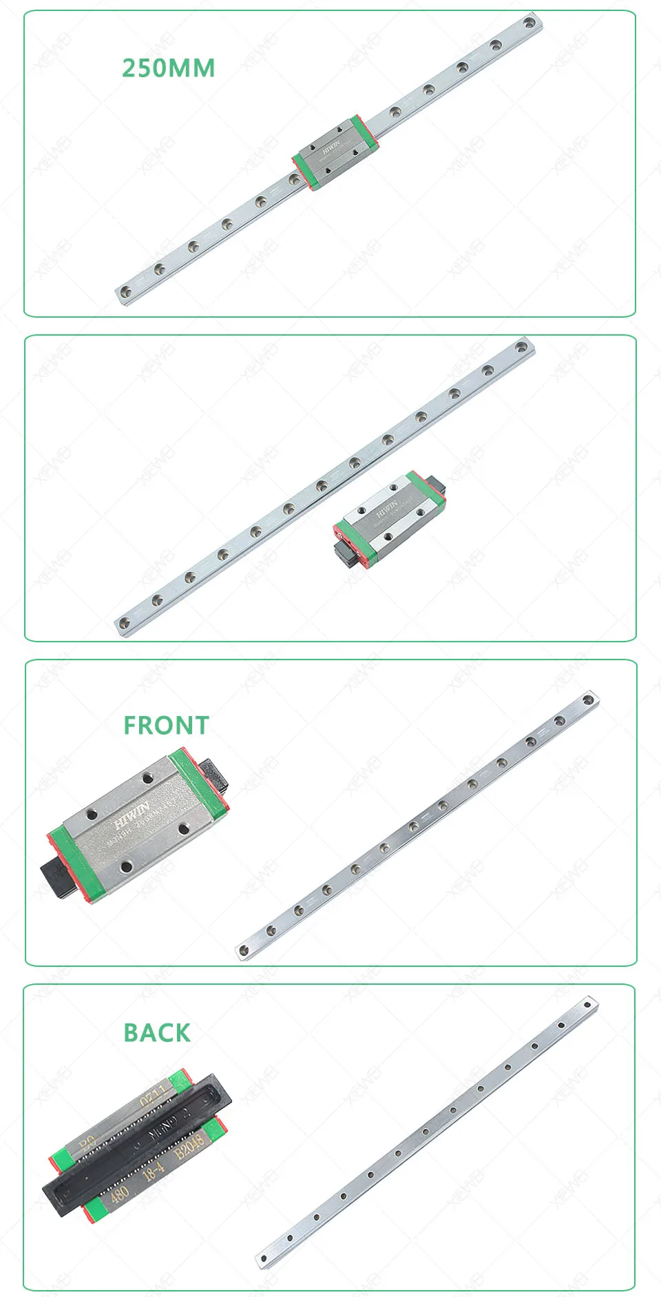 Free Shipping alloy Steel HIWIN MGN9 linear rail 9mm 250mm with MGN9H Long Carriage Slide block for 3D Printer parts (6)