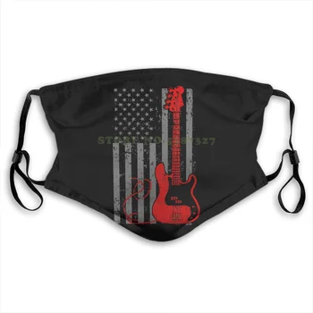 

Face Mask Bass Guitar Bass With American Flag American Pride Anti Dust With Filter For Men For Women Kids Girl Boy Teens Masks