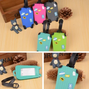 

DHL free 60pcs PVC Label Luggage Tags Airplane Name Address Notes Identity Labels travel Suitcase Bag Baggage Secure
