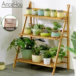 Support en bambou pour jardinières de plantes succulentes, présentoir de stockage pour plantes, Support pour pots d'intérieur et d'extérieur 