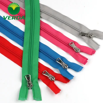 

10Pcs/lot Long Nylon Coil Open End Zipper Black Off White 70CM for Down Jacket with Metal Pull Head Garment Sewing Accessories