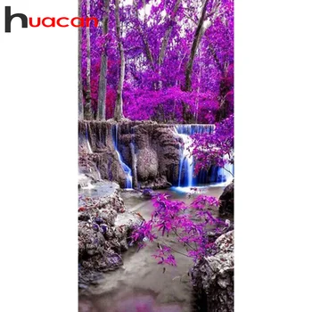 

Huacan Diamond Embroidery Sale Waterfall 5d Diamond Painting New Arrivals Flower Mosaic Craft Kit