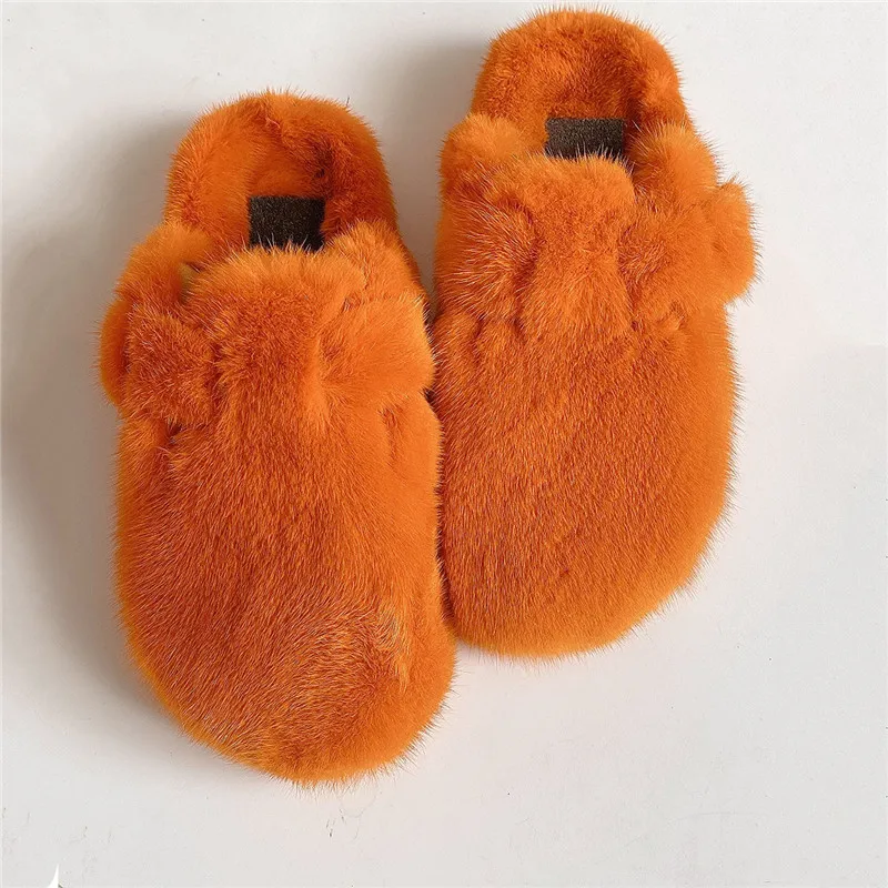 Women's Shoes Luxury Mink Hair Slippers Fashion Plush Slippers Soft And Comfortable Household Slippers Flat Shoes