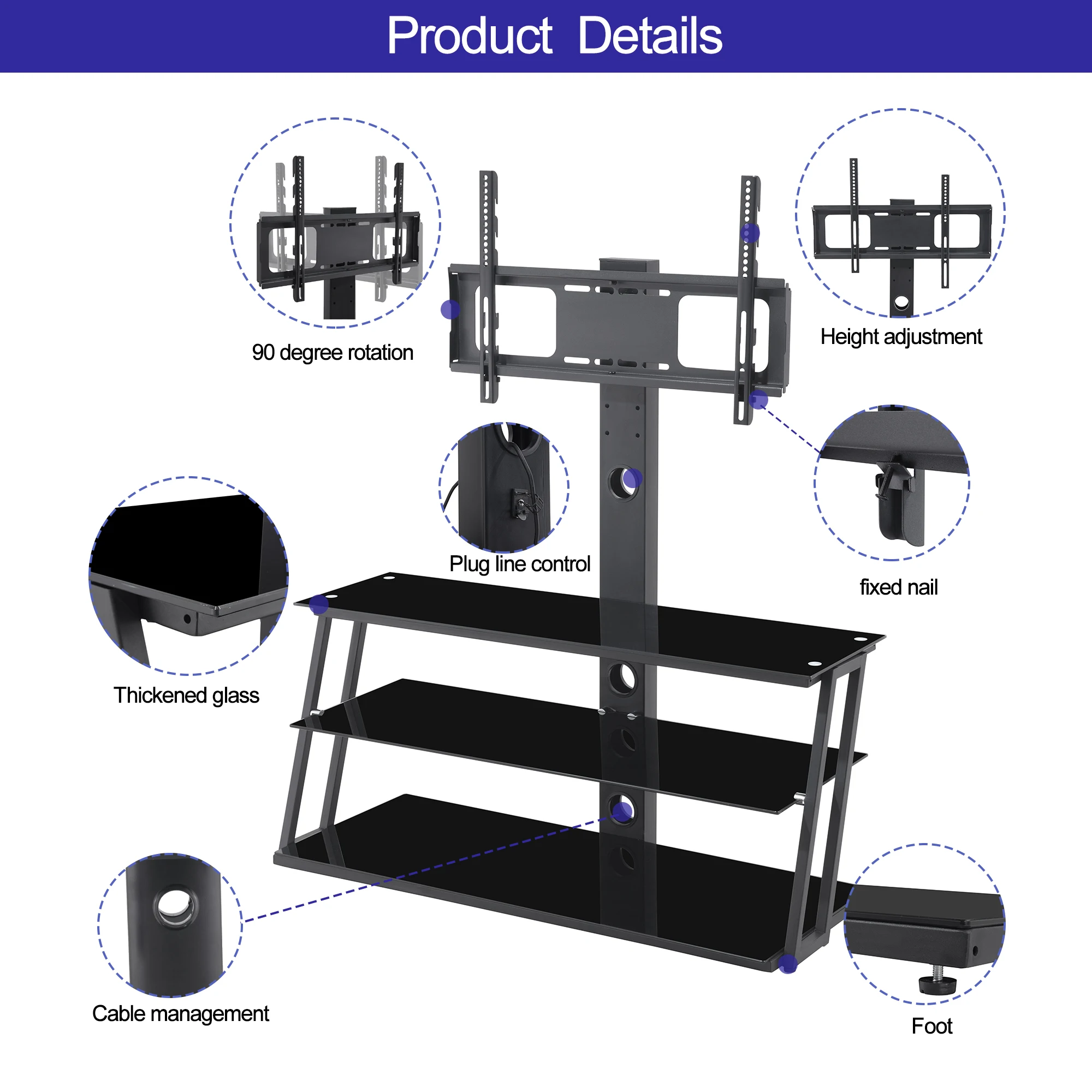 TV Stand Entertainment Center with Swivel Mount and Storage Shelves and 3-in-1 TV Stand for 32 -65 inch Plasma LCD LED Flat TV TV Stand Entertainment Center with Swivel Mount and Storage Shelves and 3-in-1 TV Stand for 32 -65 inch Plasma LCD LED Flat TV