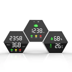 Multifunction Air Quality Monitor For CO2, CO2 Meter, Temperature, Humidity, PM2.5 Air Gas Detector For Home Office Gym