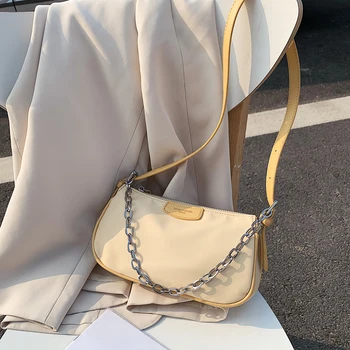 

Chic Small Square bag 2020 Fashion Underarm Package Simple Style Women's Designer Handbag Chain Shoulder bags bolsa feminina