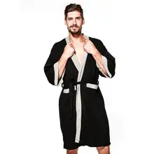 Мужской повседневный халат с длинными рукавами в стиле пэчворк и карманом длиной до колена, домашний, весенний, осенний, зимний Халат