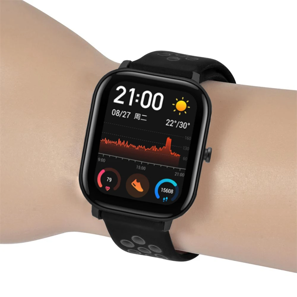 Для Amazfit GTS браслет 20 мм мягкий и удобный силиконовый двойной цвет сменный ремешок для часов с отверстиями для Amazfit GTS ремешок 20 мм