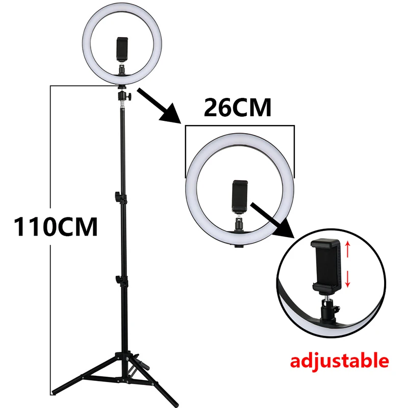 26cm USB charge New Selfie Photo Ring Light Flash Led Camera Phone Photography Enhancing Photography for Smartphone Studio VK