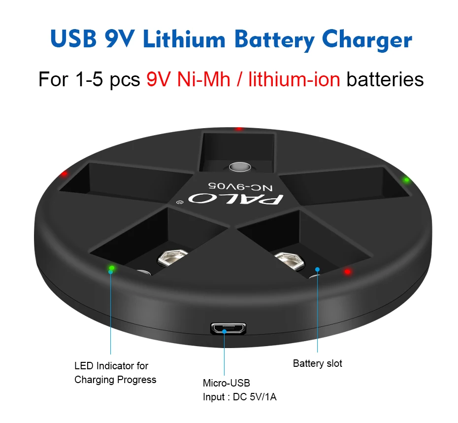 9V зарядное устройство для 9v nimh литиевая аккумуляторная батарея с 6f22 литий ионная