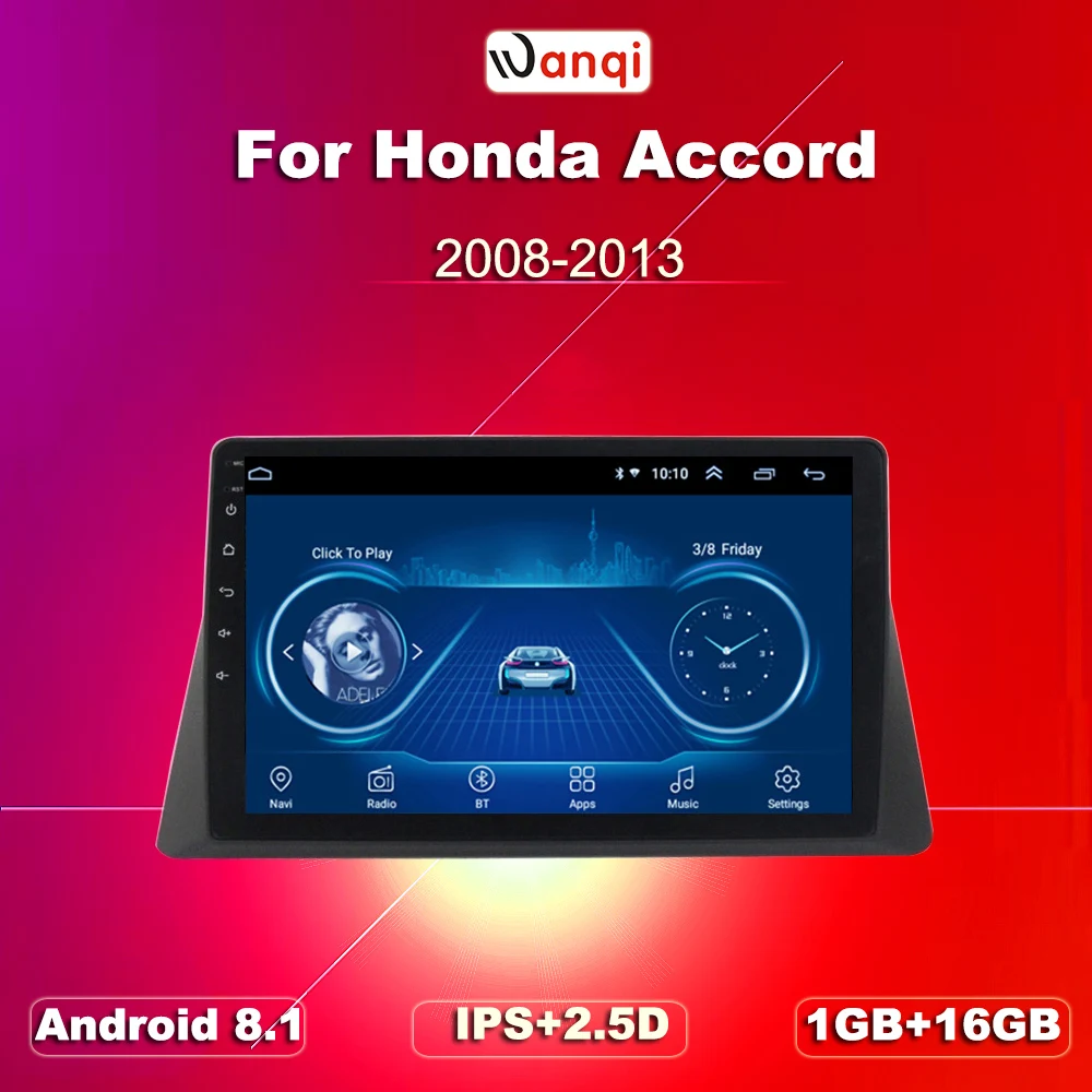 Автомобильный gps-навигатор для Honda accord 2008-2013 10 1 дюйма Android 8 поддержка стерео аудио