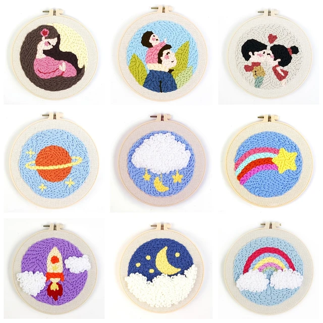 Punch Needle zestaw do haftowania ze wzorem dla początkujących Punch