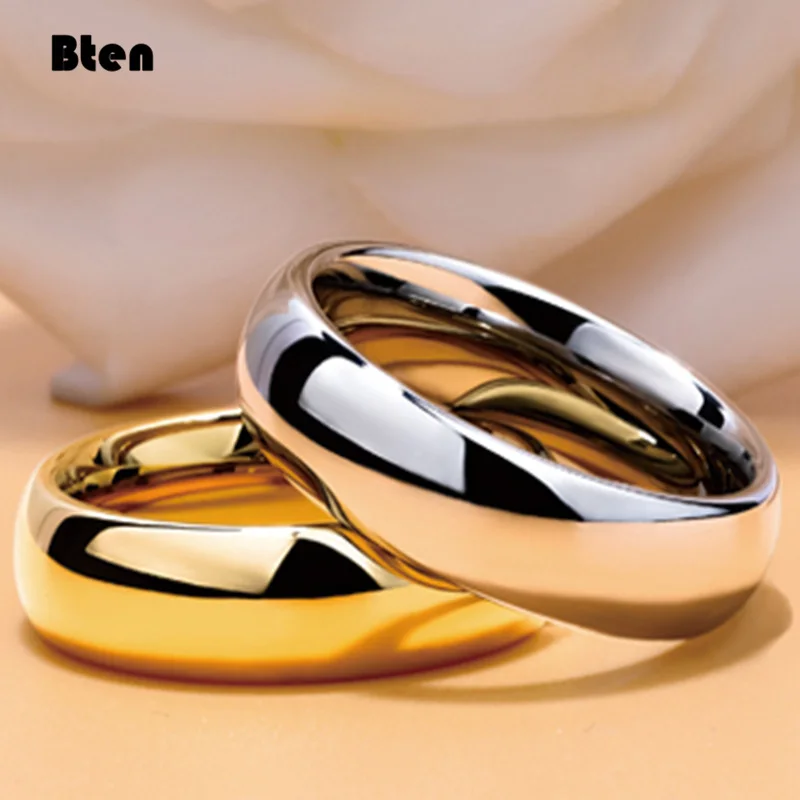 Bten Tungsten Ring For Women Men 4mm/6mm/8mm Original Color Classic Wedding Jewelry Smooth Polishing