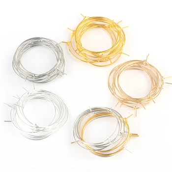

30Pcs/lot Circle Loop Earring Hoops Clasp Base Ear Wire Hoop DIY Craft Earring Open Beading Big Circle Jewelry Making Findings