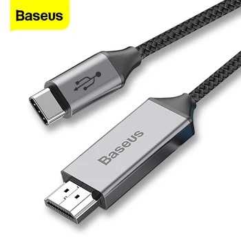 

Baseus USB C to HDMI Cable Type-C to HDMI Adapter Thunderbolt 3 For Macbook iPad Pro 2018 Huawei P30 P20 Pro 4K Video USBC USB-C