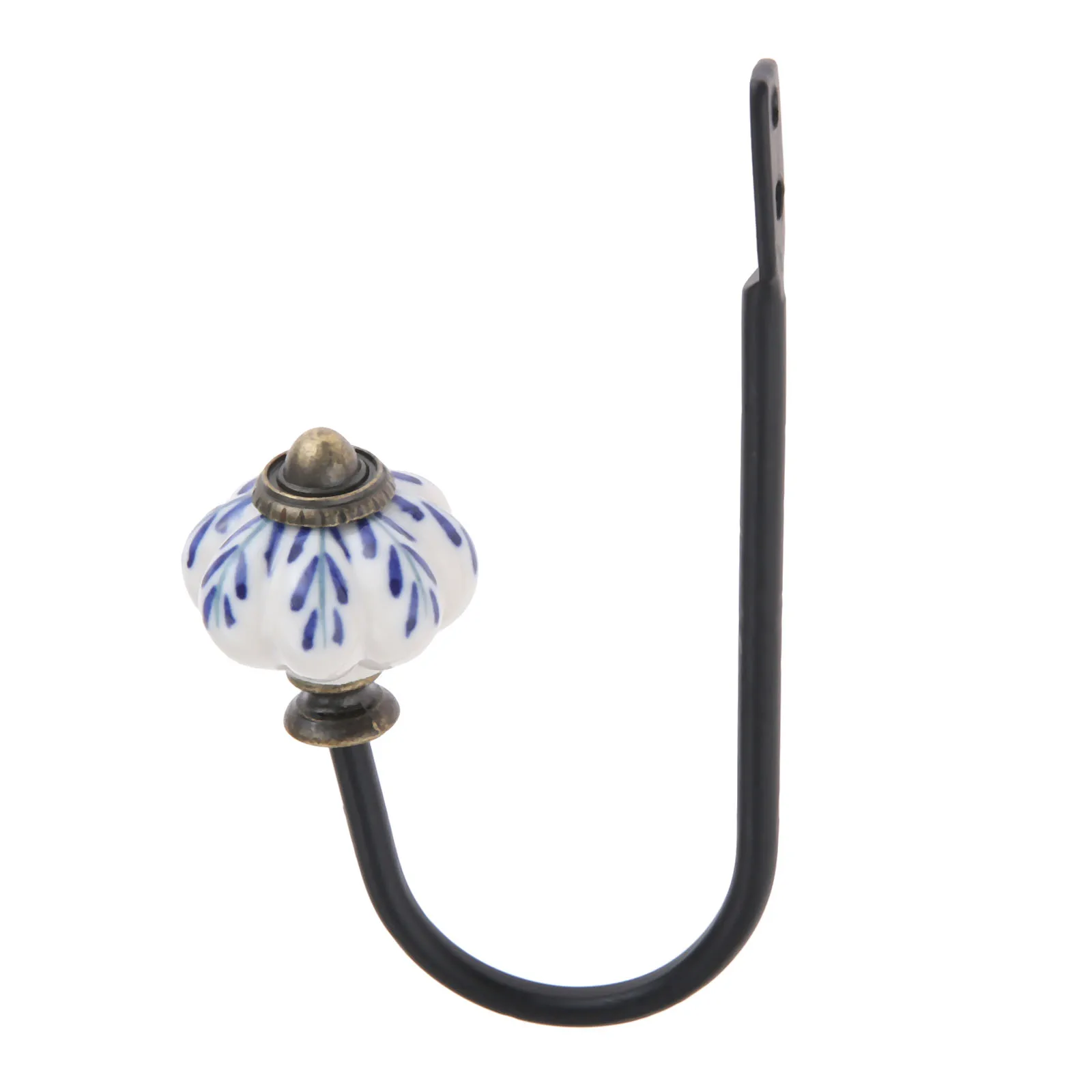 1set Porcelain Hook Wall/Door Mounted Hanger w/screw White&Blue Ceramics Decor Coat/Key/Bag/Towel Holder Bathroom Kitchen 122mm 5