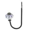 1set Porcelain Hook Wall/Door Mounted Hanger w/screw White&Blue Ceramics Decor Coat/Key/Bag/Towel Holder Bathroom Kitchen 122mm 5