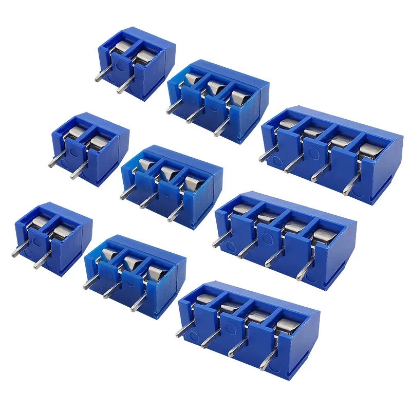 KF301 2P 3P 4P винт 5 0 мм Клеммная колодка прямой 2pin 3pin 4Pin шаг PCB Винтовые клеммы блоки