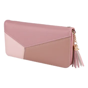 

2020 new women's wallet solid color zipper coin purse fashion short long zipper clutch folding card case