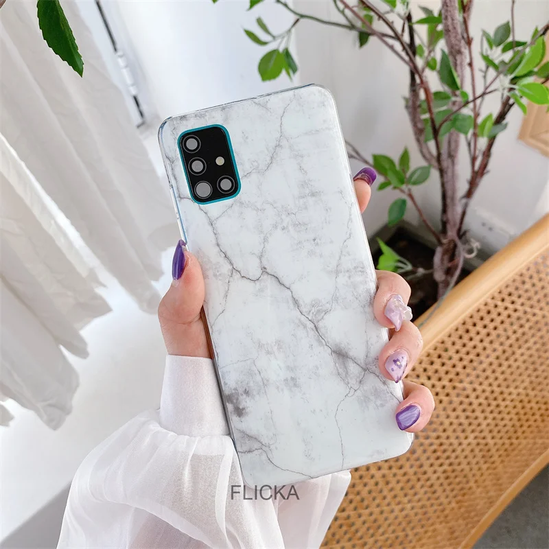 Luxury Marble Phone Case For Samsung Galaxy A51 A71 M51 A12 A42 A21S A31 A41 A01 A50 A70 A20E A30 A40 Silicone soft Back Cover cute samsung phone case