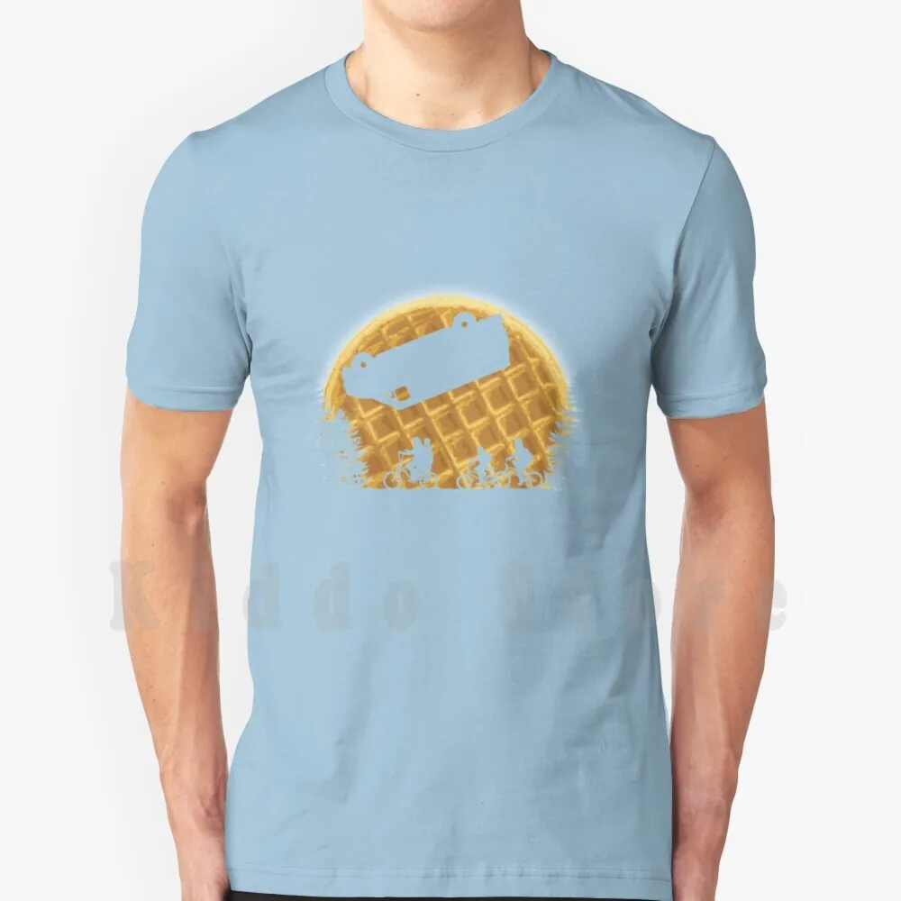 thumbnail image 1 of Camiseta Stranger Moon de algodón para hombre, camiseta con estampado DIY, genial, años 80, Moon Waffles, Netflix, Hawkins, Upside Down, Eleven, Demogorgon, Things, años 80, 1 of 5