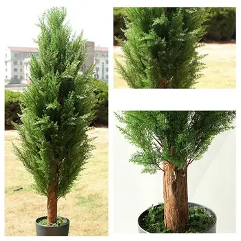 

10pcs Simulation Cypress Twig Fake Artificial Leaves Plastic 42cm With Bonsai Conifer Length Leaf Leaves Branches Decoratio E2W7