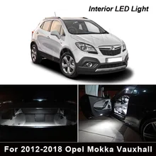 15pcs license plate lamp + Vanity mirror lights For Opel Mokka for Vauxhall LED Bulb Interior Light full Kit (2012 2018)